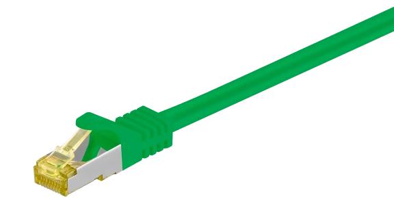 CAT7/C6A STIK S/FTP PATCHCORD, GREEN, RJ45-RJ45, LSZH, Cu, Ø6,2, AWG 26/7