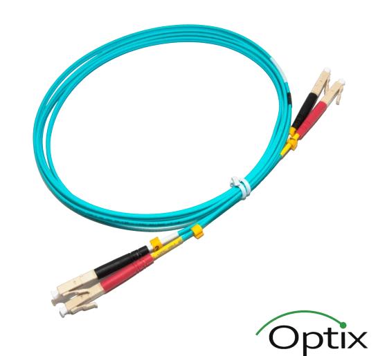 50/125 OM3 LC/UPC-LC/UPC Duplex, Aqua, LSZH, Ø3 mm