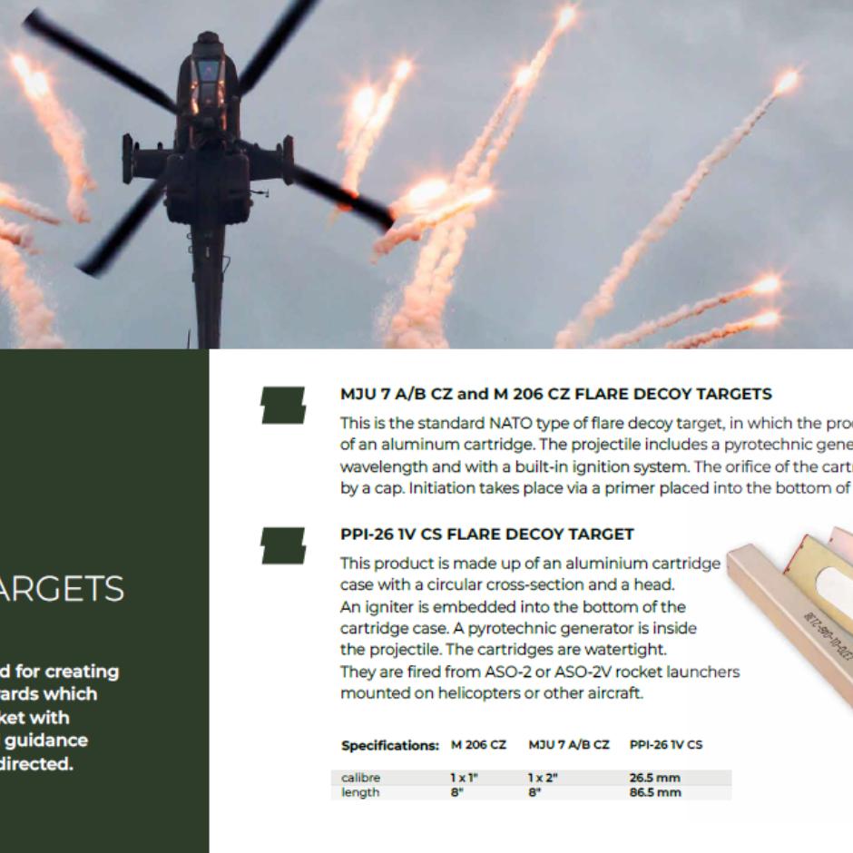 AIRCRAFT PROTECTION - MJU 7 A/B CZ and M 206 CZ FLARE DECOY TARGETS