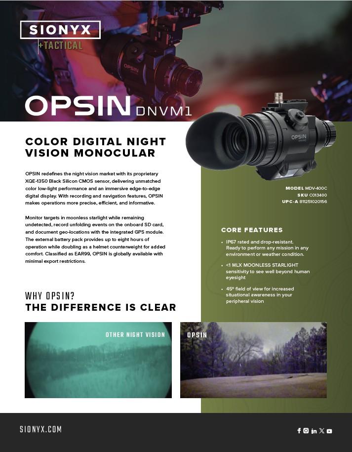 SIONYX OPSIN DNVM1 – Color Digital Night Vision Monocular