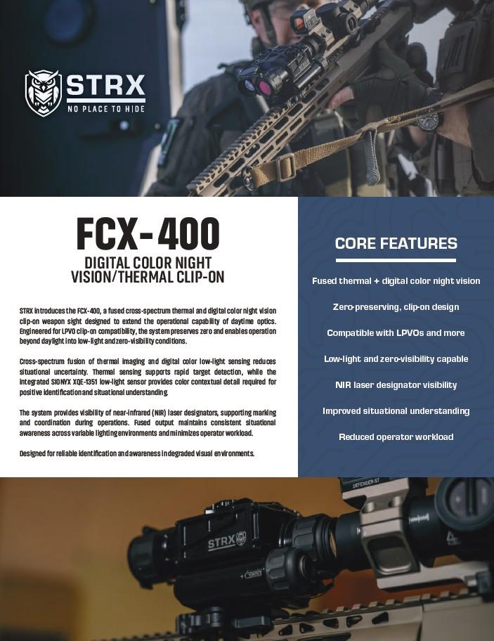 FCX-400 Fused Digital Color Night Vision/Thermal Clip-On