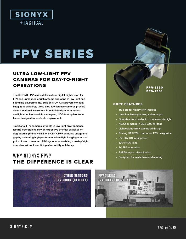 SIONYX FPV Series – Ultra Low-Light FPV Cameras for Day-to-Night Operations